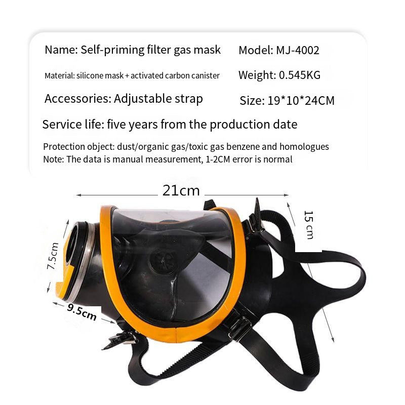 Adjustable Strap Full Face Chemical Mask Puda Self Priming Filter Gas Mask