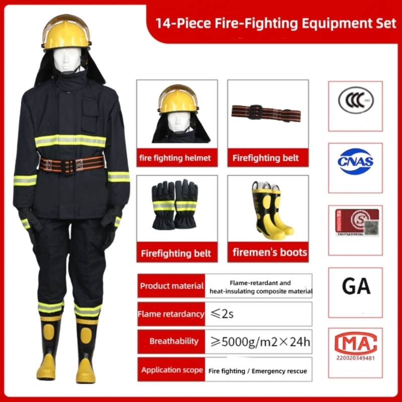 14-Piece Navy Blue Fire Fighter Special Flame-Retardant Uniform