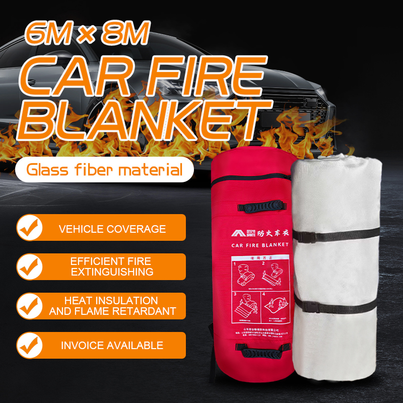 Maximum 1500 Degrees Temperature Car Fire Blanket for Car Accident Prevention