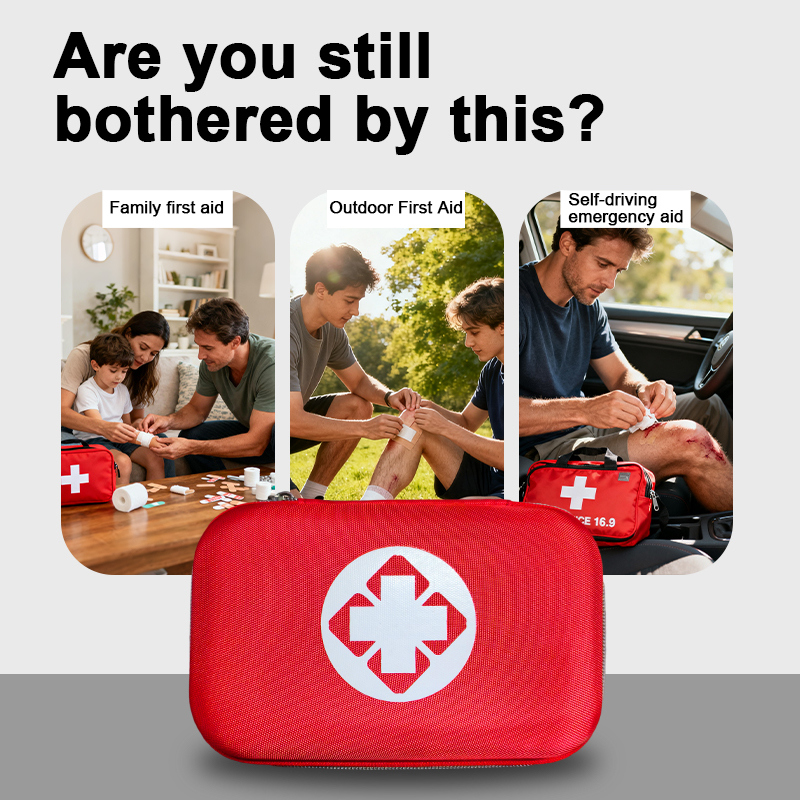 Customizable Red EVA Oxford Fabric Family-Sized Emergency First Aid Kit
