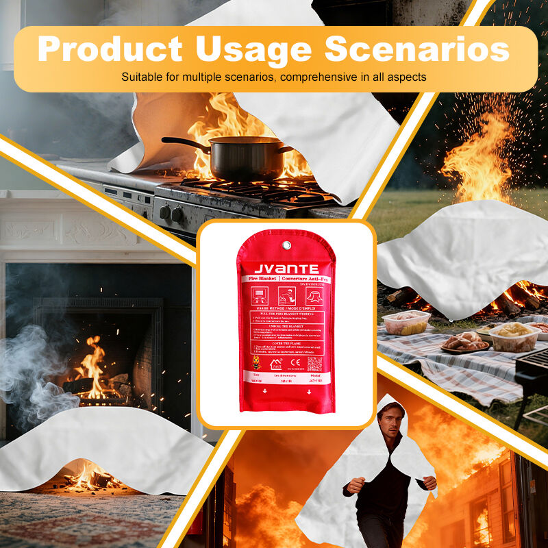 Multilingual description: 100% glass fiber fireproof blanket is heat-resistant and suitable for home use. It is suitable for users all over the world.