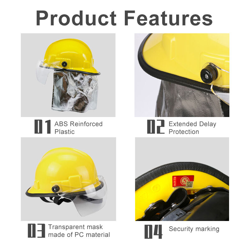 3C Certified Yellow Fire Helmet with Reflective Strips ABS+PC Safety Helmet for Fire Fighting and Industrial Use