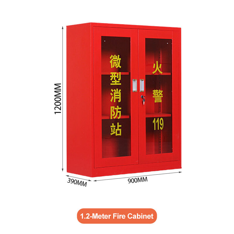 Fire Safety Cabinet With 3C Tempered Glass 1200mm Aluminum Alloy Fire Equipment Storage Cabinet With Adjustable Shelves And Lock For Office Factory Warehouse