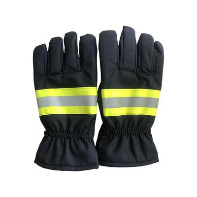 Flame Retardant Firefighter Gloves Waterproof Breathable Anti Tear Safety Gloves With 3M Reflective Strip